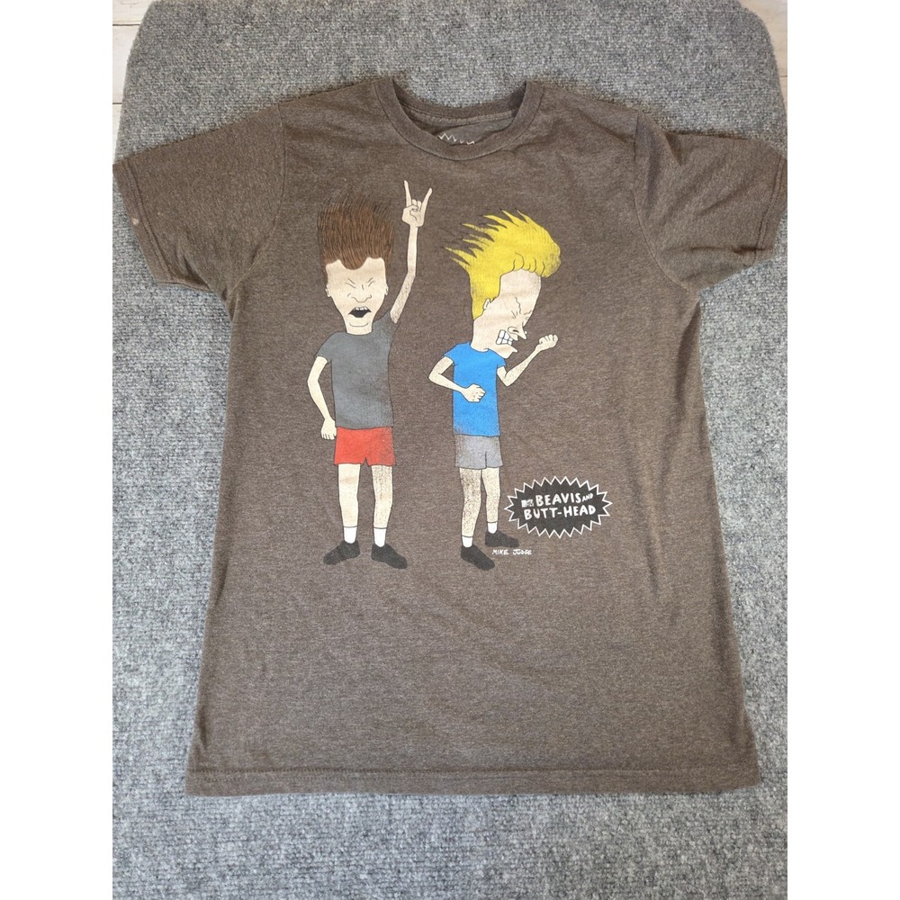 MTV Beavis and Butt-Head Women Small T-Shirt 2012 Mike Judge Gray Graphic Tee